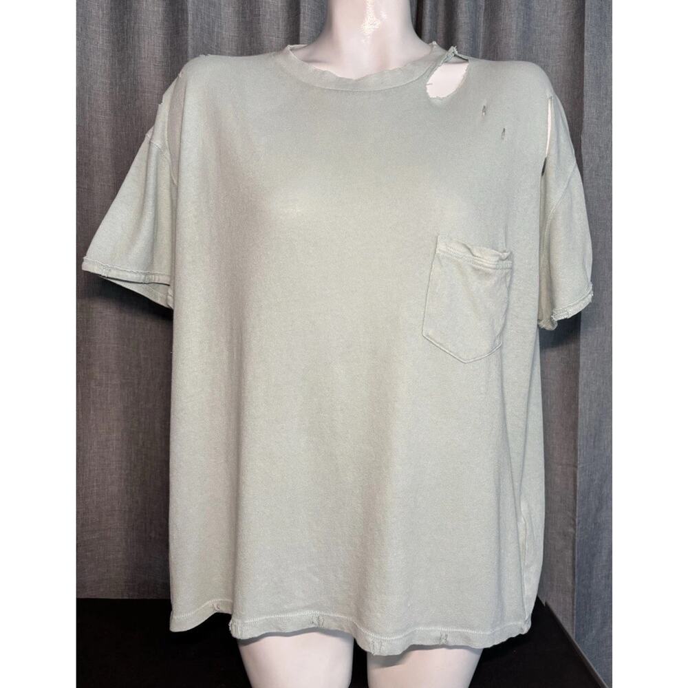 FREE PEOPLE WE THE FREE SHORT SLEEVE OVERSIZED DISTRESS RUBI TEE Size Xsmall